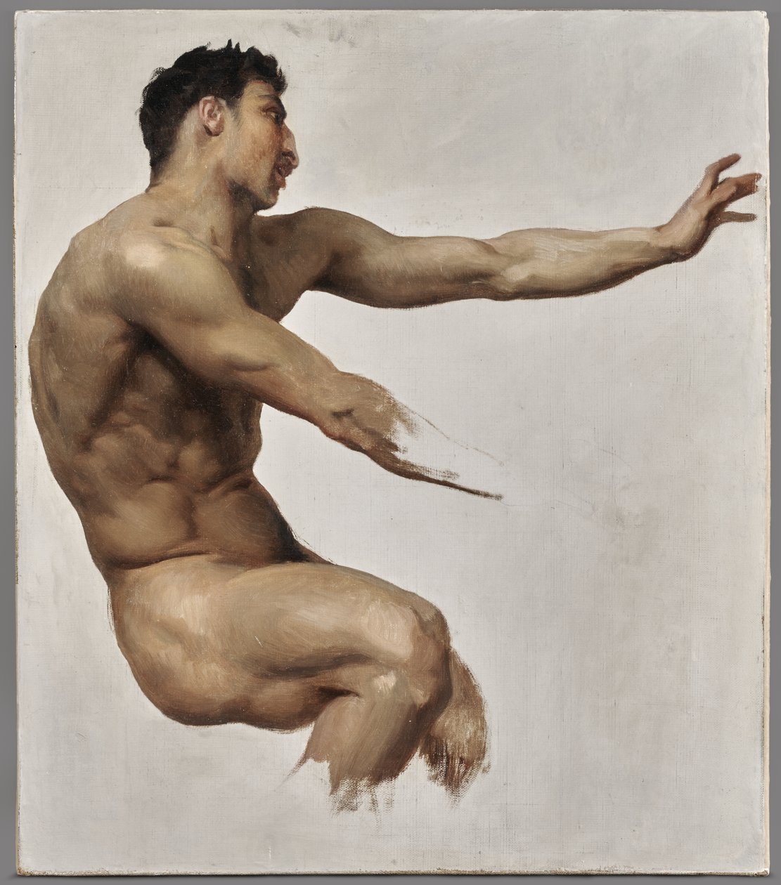 Study of Satyr for Nymphs and Satyr by William Adolphe Bouguereau
