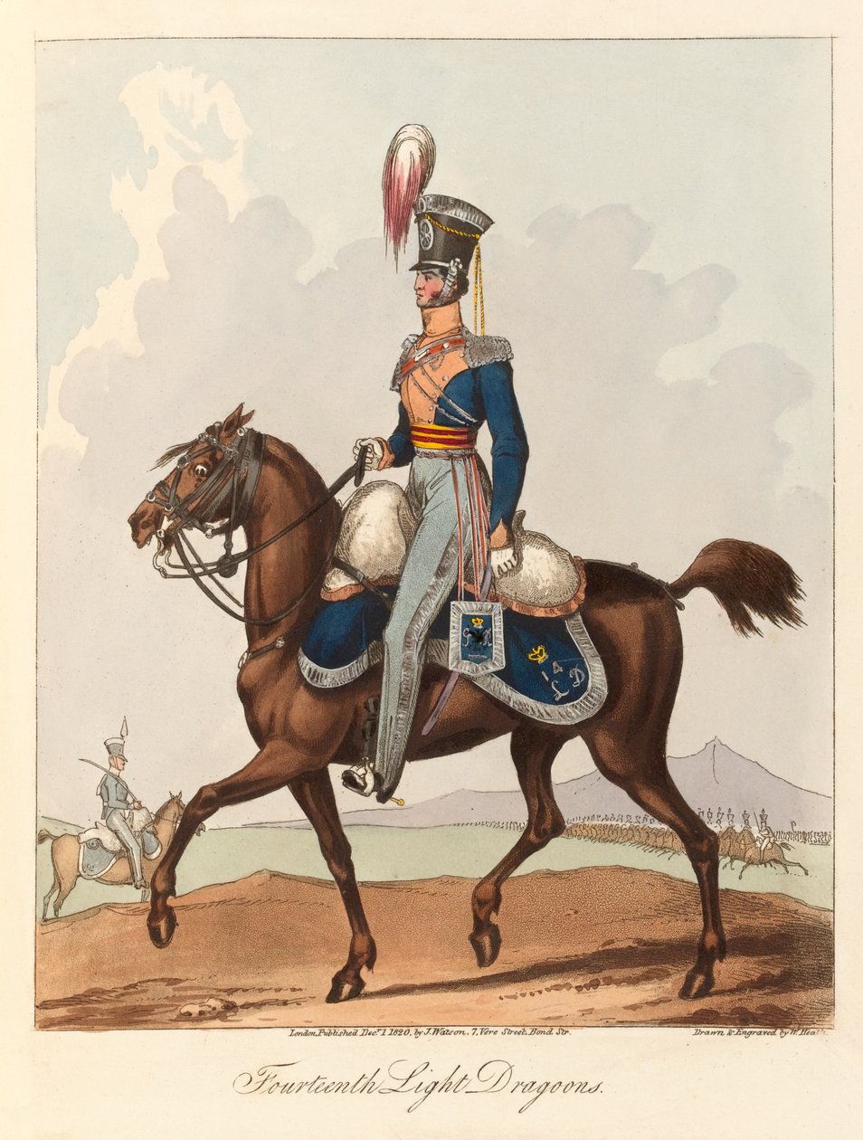 Fourteenth Light Dragoons by William (after) Heath