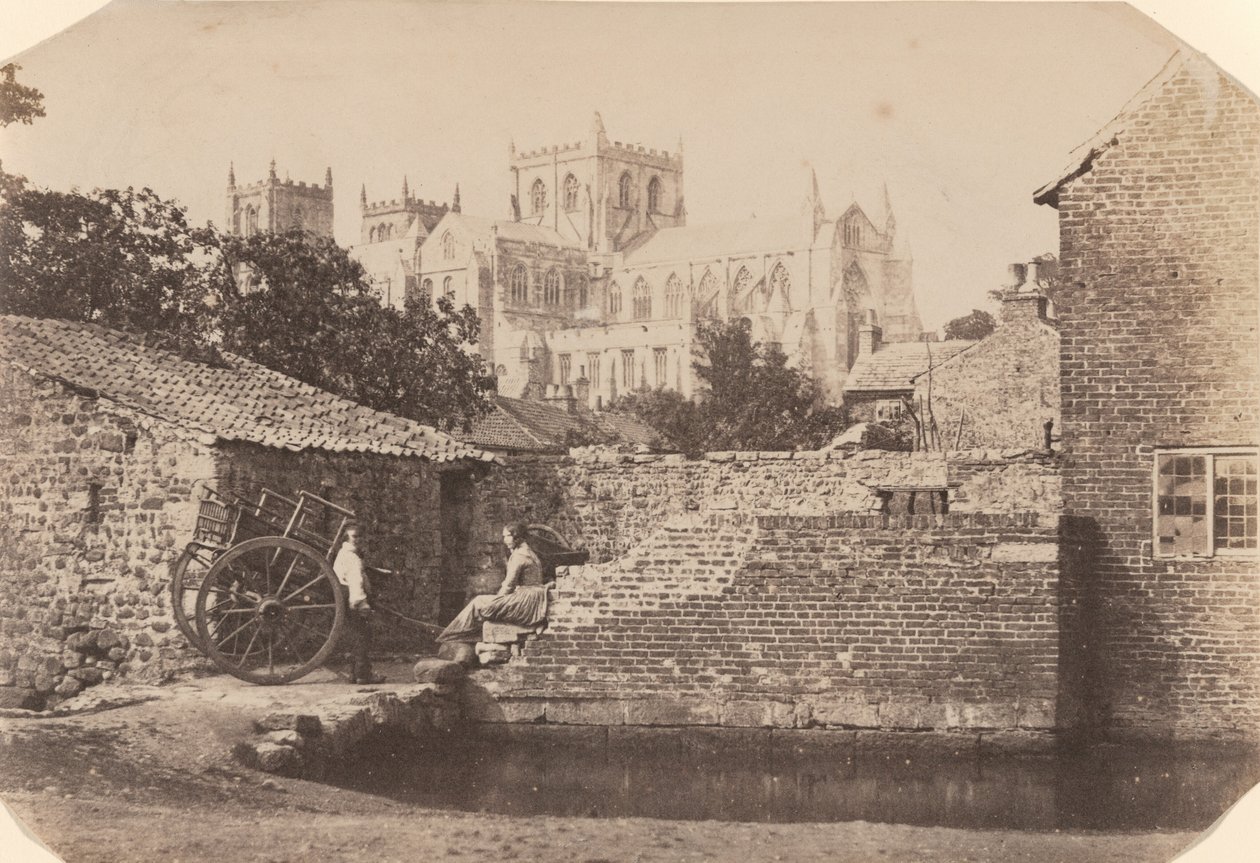 Ripon Cathedral from the Southeast, Adjacent to the River Skell by William A. Pumphrey