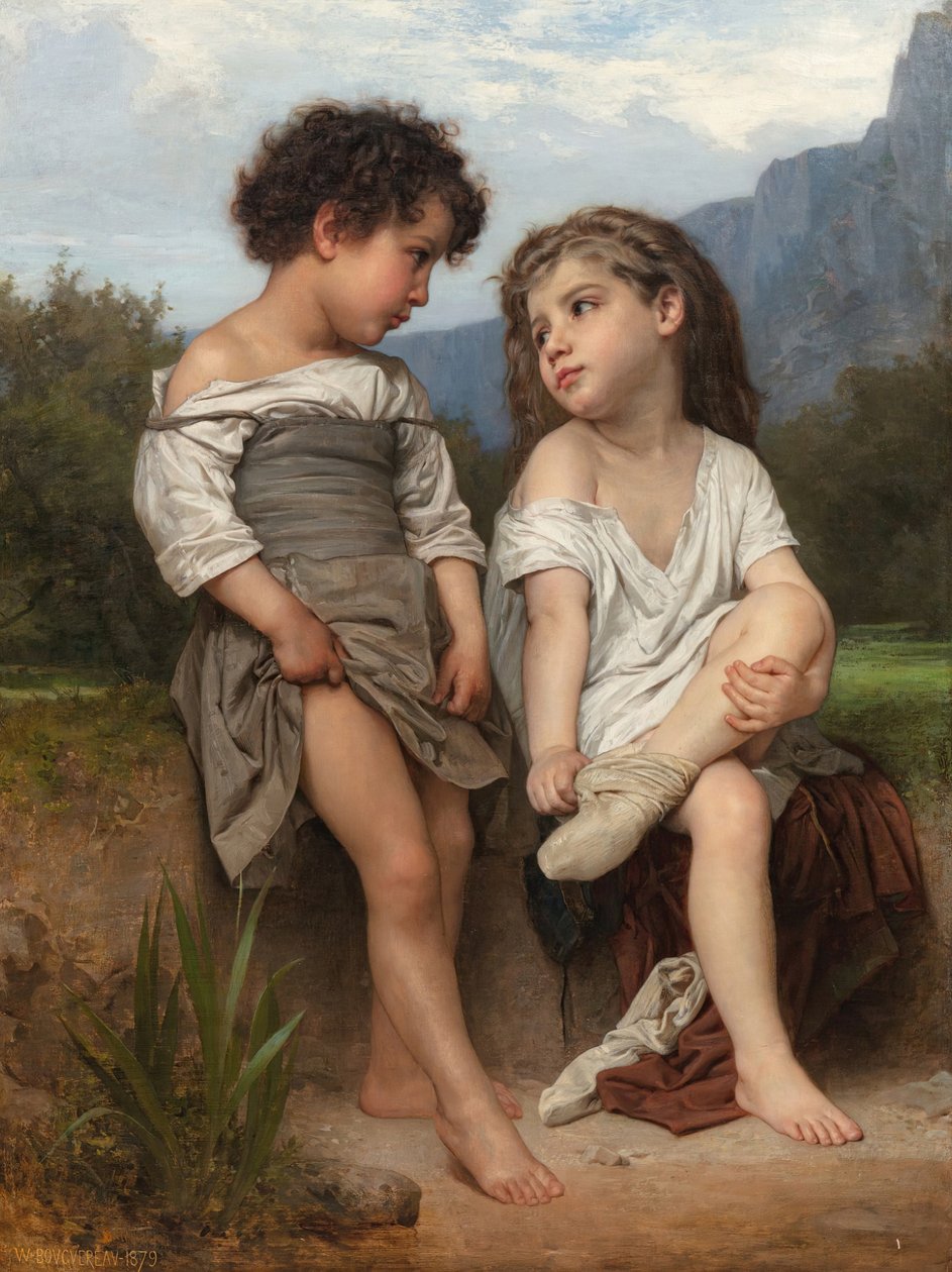 At the Edge of the Brook by William Adolphe Bouguereau