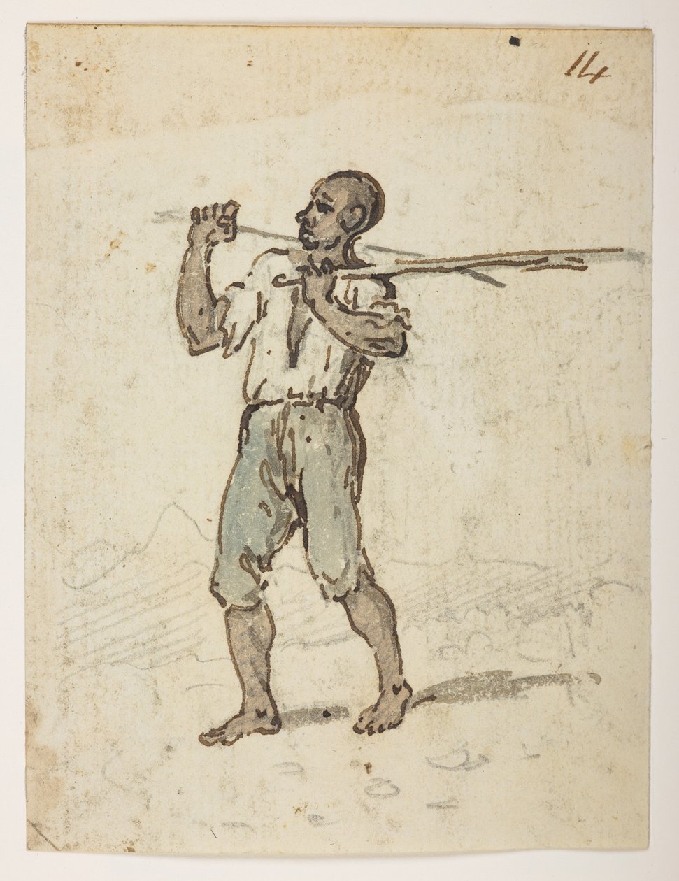 Inhabitant of St. Jago, from an Album of 372 drawings of landscapes, coastlines, costumes and everyday life made during Lord Macartney