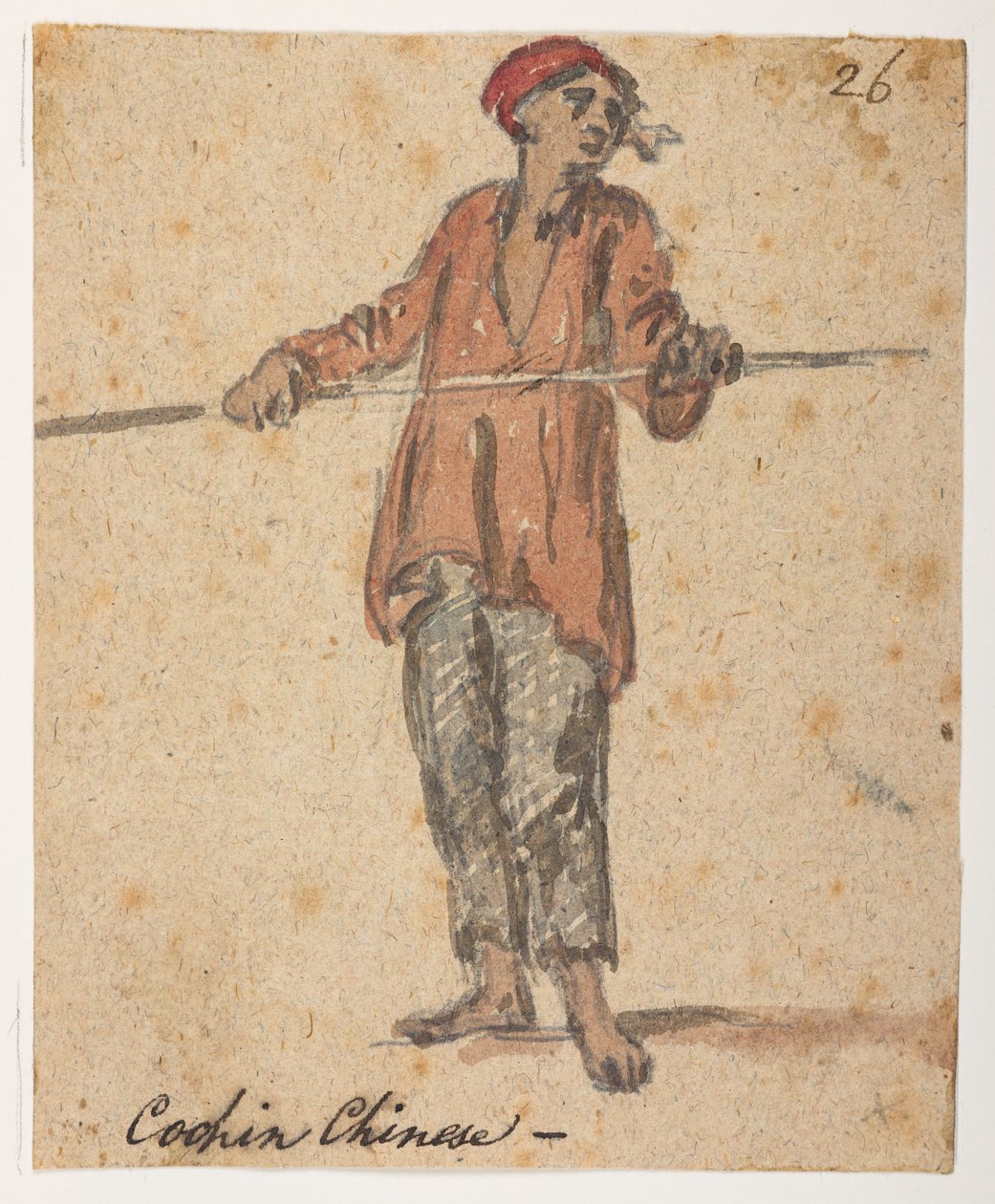 Cochin Chinese, from an Album of 372 drawings of landscapes, coastlines, costumes and everyday life made during Lord Macartney