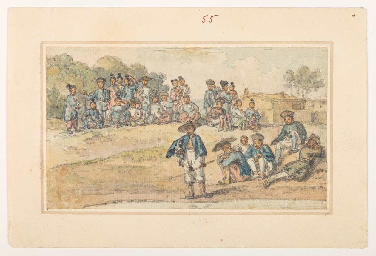 Studies of Chinese, from an Album of 372 drawings of landscapes, coastlines, costumes and everyday life made during Lord Macartney