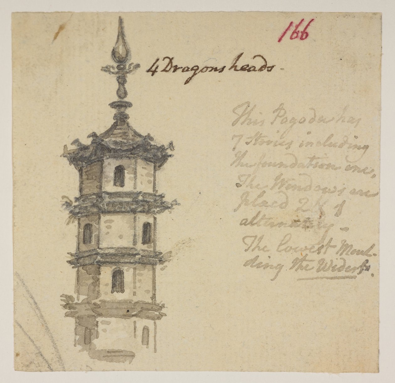 166 Temple, from an Album of 372 drawings of landscapes, coastlines, costumes and everyday life made during Lord Macartney