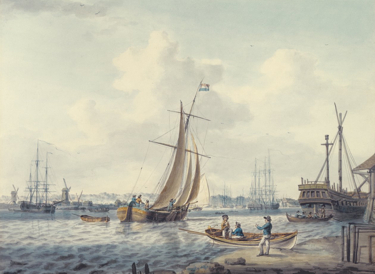 A View of Greenwich and Deptford Showing the Royal Naval College and the Royal Dockyard, 1789 by William Anderson