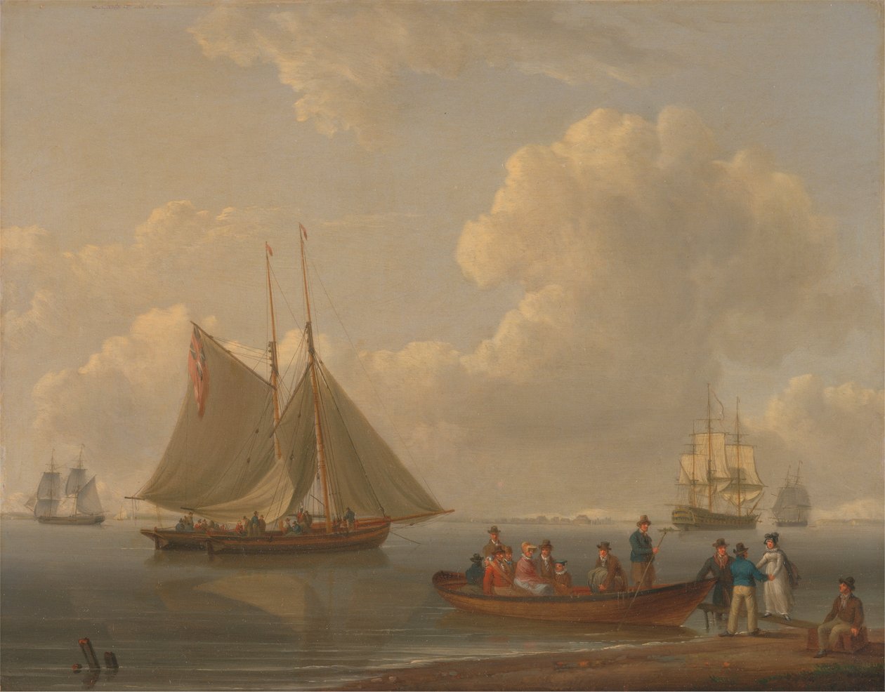 A Wherry Taking Passengers out to Two Anchored Packets by William Anderson
