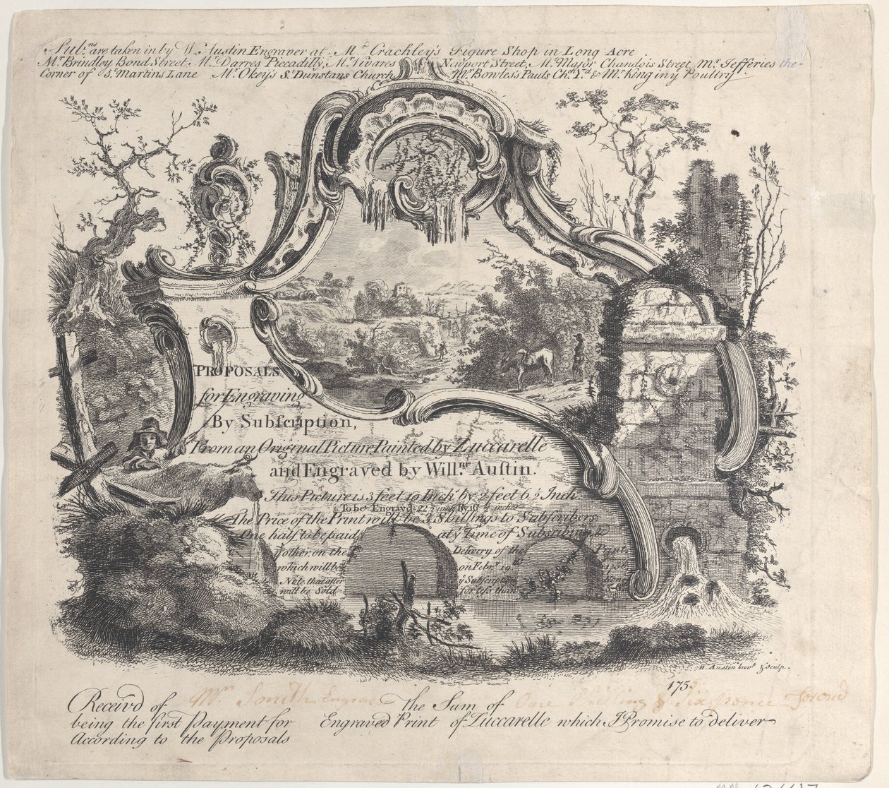 Proposal for Engraving by Subscription From an Original Picture Painted by Zuccarelle by William Austin