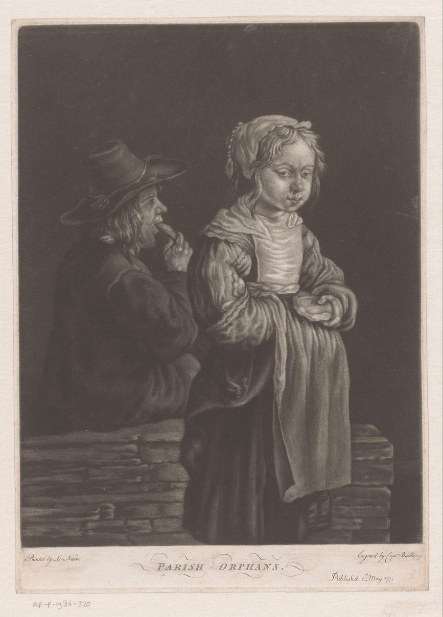 Two Orphans with a Piece of Bread by William Baillie