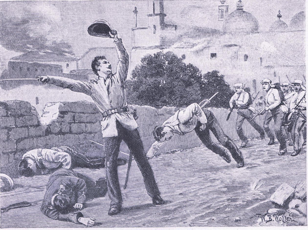 Carrying the Charbagu Bridge, Lucknow 25th September 1857 by William Barnes Wollen