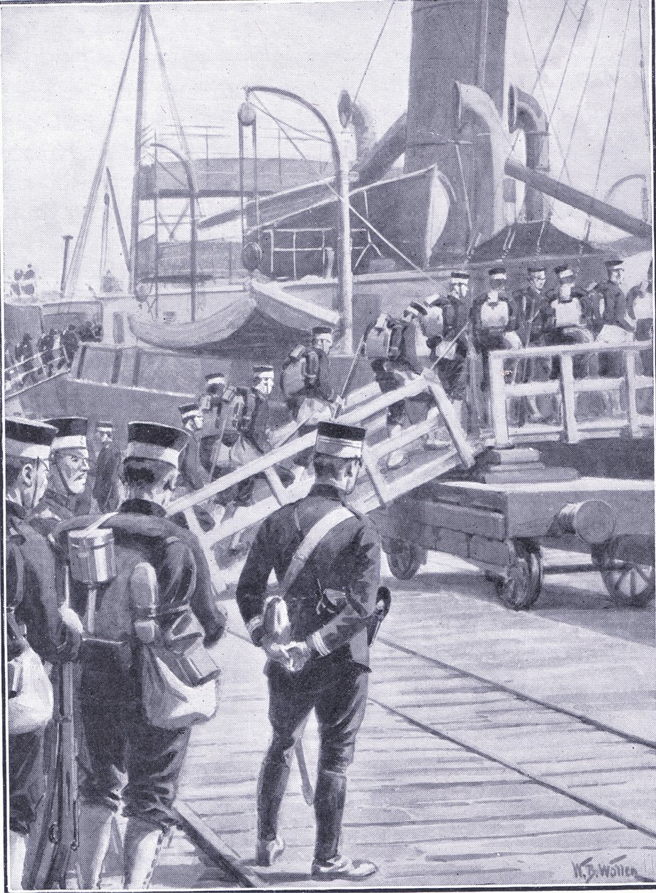 Japanese Troops Embarking at Kobe by William Barnes Wollen