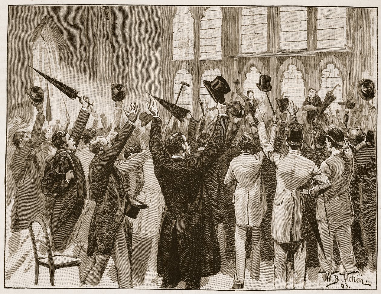Meeting of Jingoes in Guildhall, London, 1878, Illustration from 