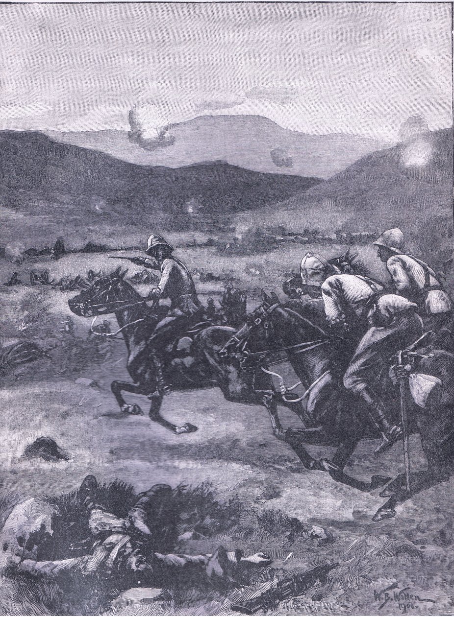 The Battle of Colenso: Lieutenant Roberts Galloping to Retrieve the Disaster to the Guns by William Barnes Wollen