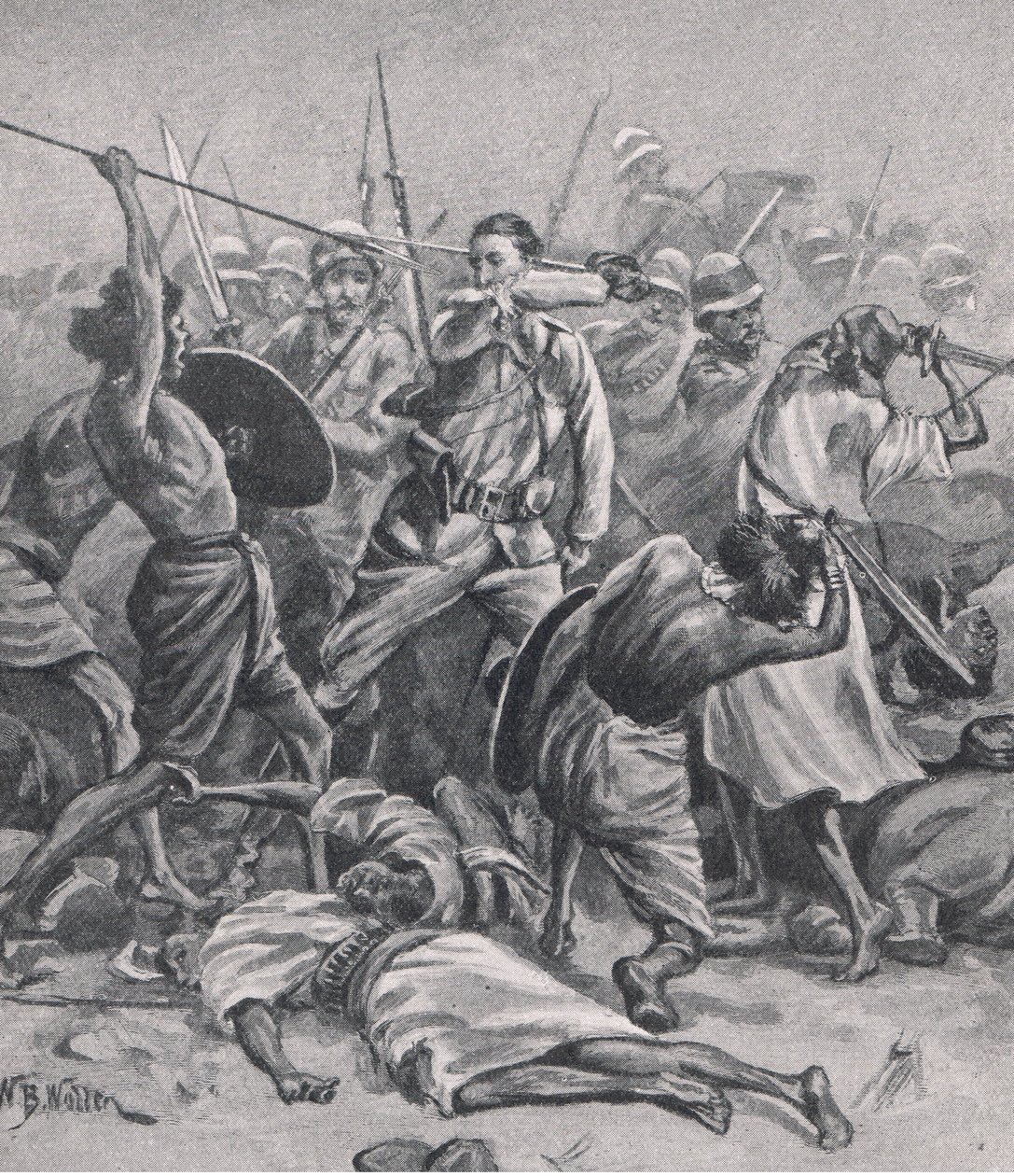 The Square at Abu-Klea, 17th January 1885 (Illustration from British Battles on Land and Sea, 1915) by William Barnes Wollen