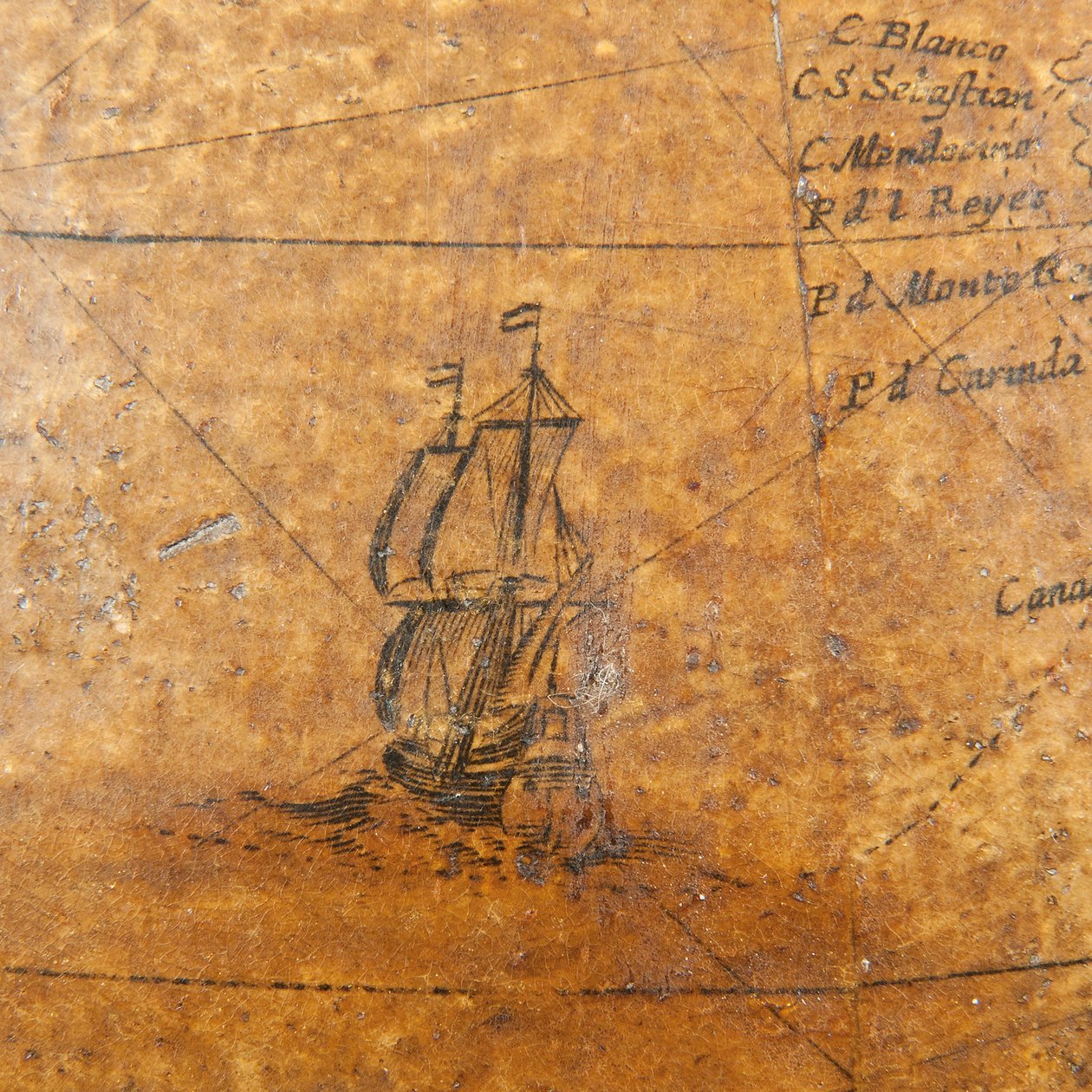 Early English terrestrial globe, c.1673 by William Berry