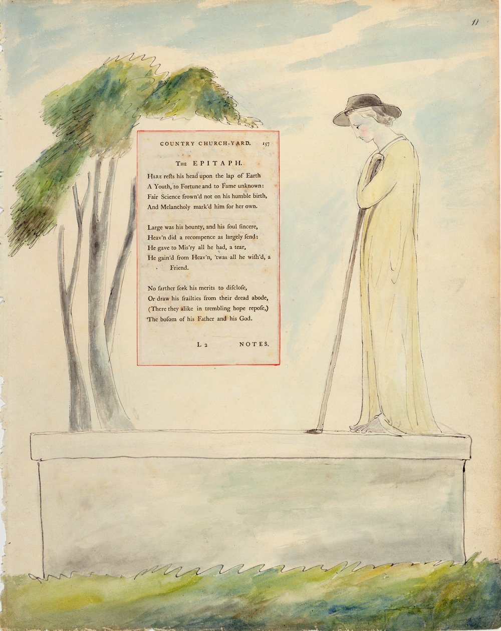 A Shepherd Reading the Epitaph, from Elegy Written in a Churchyard, from 
