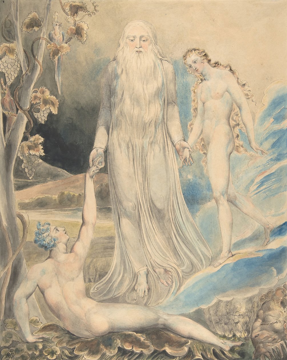 Angel of the Divine Presence Bringing Eve to Adam (The Creation of Eve) by William Blake