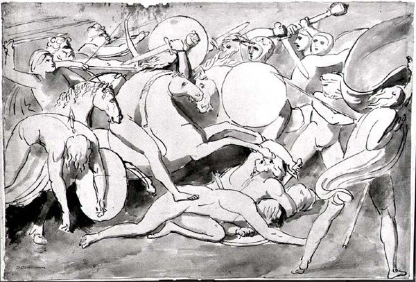 Battle scene by William Blake