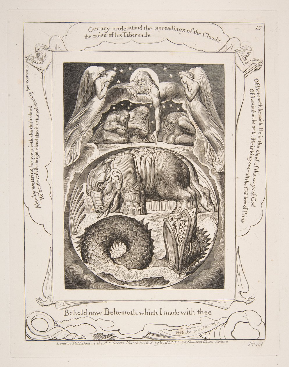 Behemoth and Leviathan, from Illustrations of the Book of Job by William Blake
