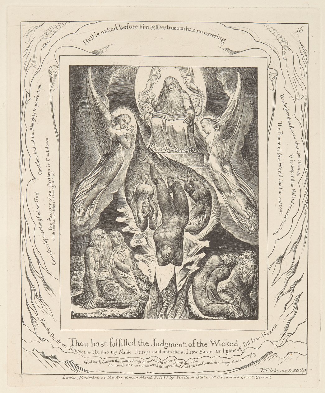 Book of Job, Plate 16, The Fall of Satan by William Blake