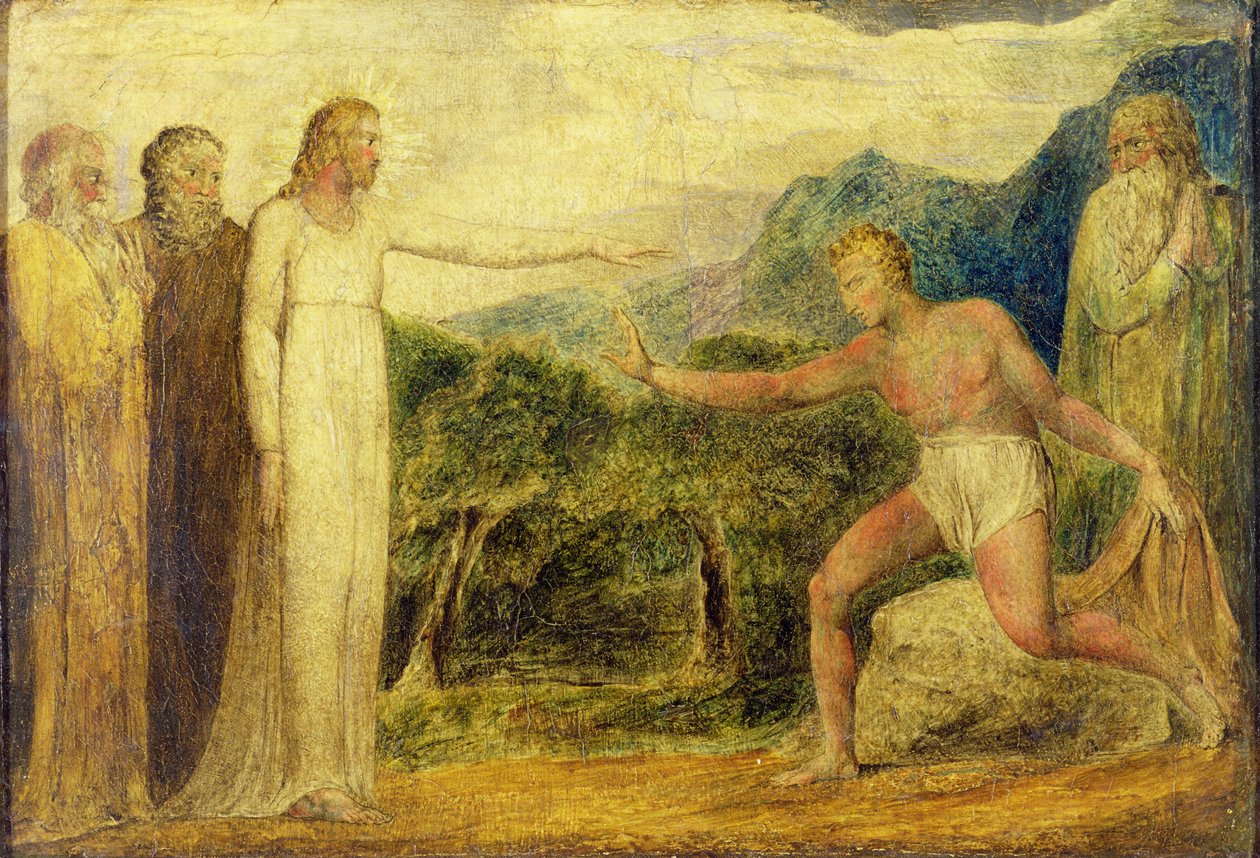 Christ giving sight to Bartimaeus by William Blake