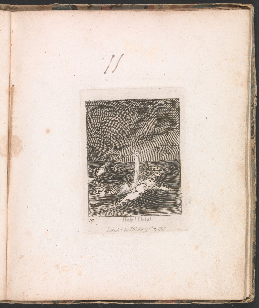 For Children. The Gates of Paradise, Plate 12, Help! Help! by William Blake