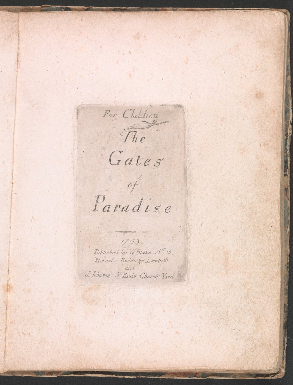 For Children. The Gates of Paradise, Plate 2, Title Page by William Blake