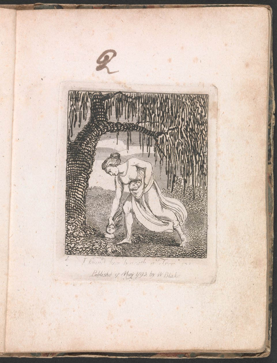 For Children. The Gates of Paradise, Plate 3, I found him beneath a Tree by William Blake