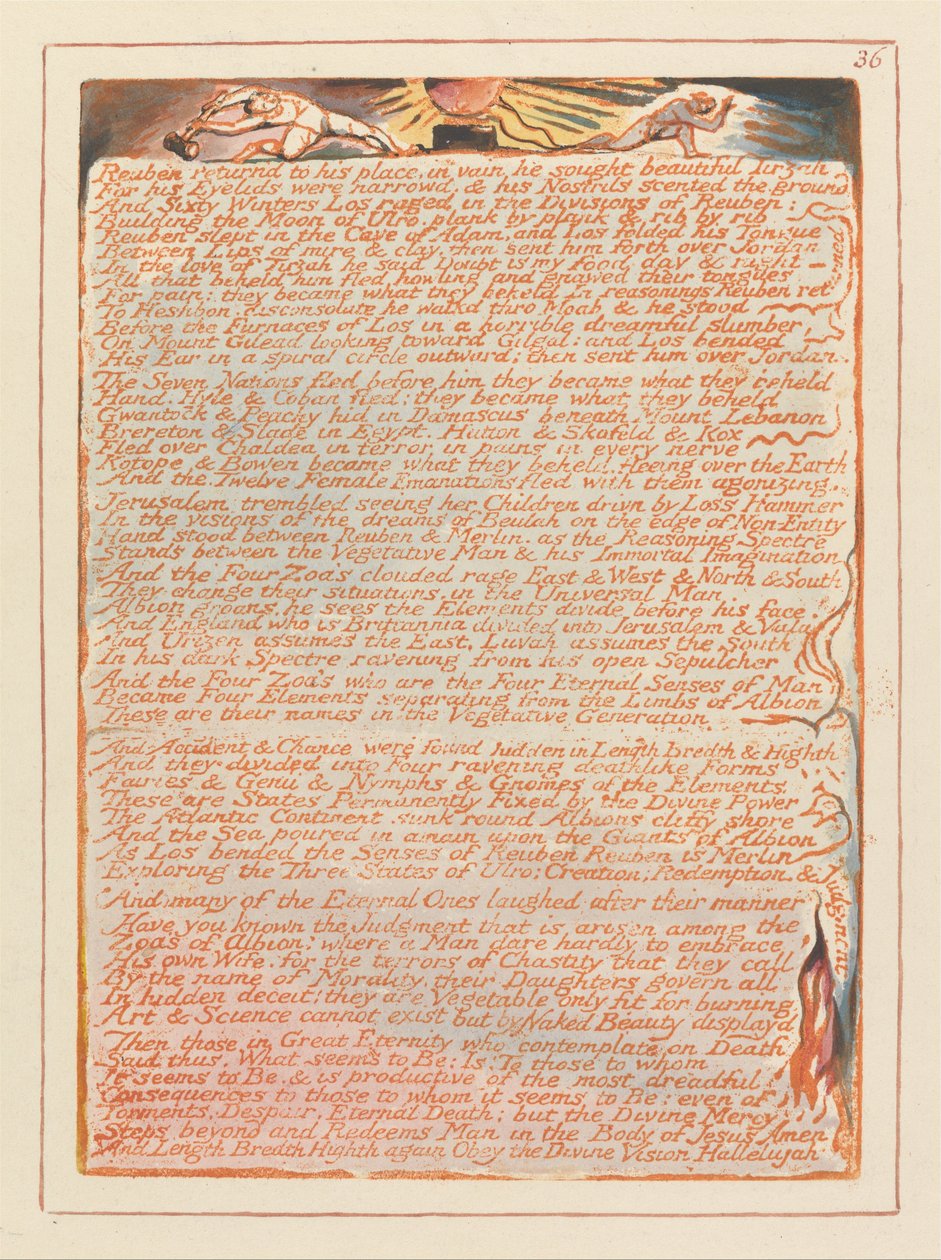 Jerusalem, Plate 36, Reuben returnd to his place by William Blake