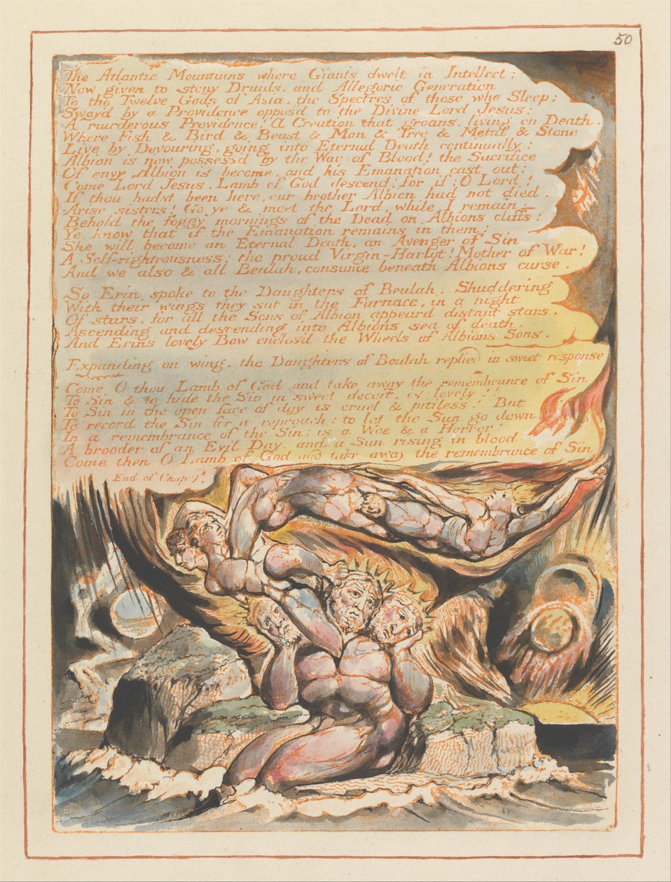 Jerusalem, Plate 50, The Atlantic Mountains... by William Blake