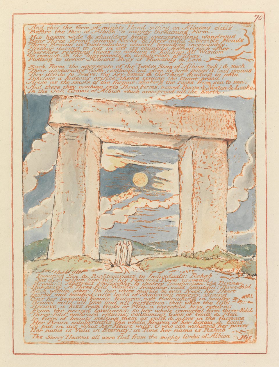 Jerusalem, Plate 70, And this the form of mighty Hand by William Blake