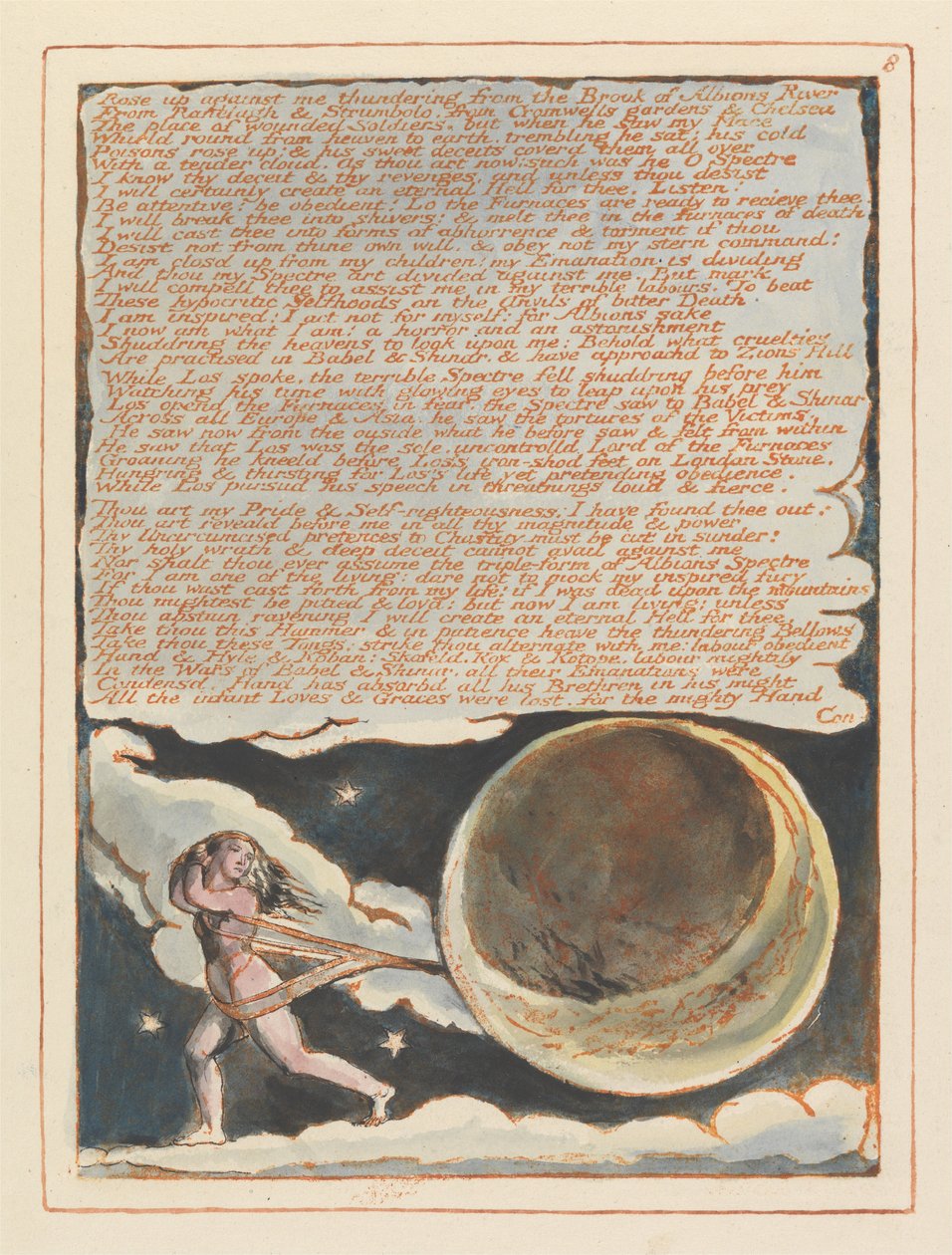Jerusalem, Plate 8, Rose up against me.... by William Blake