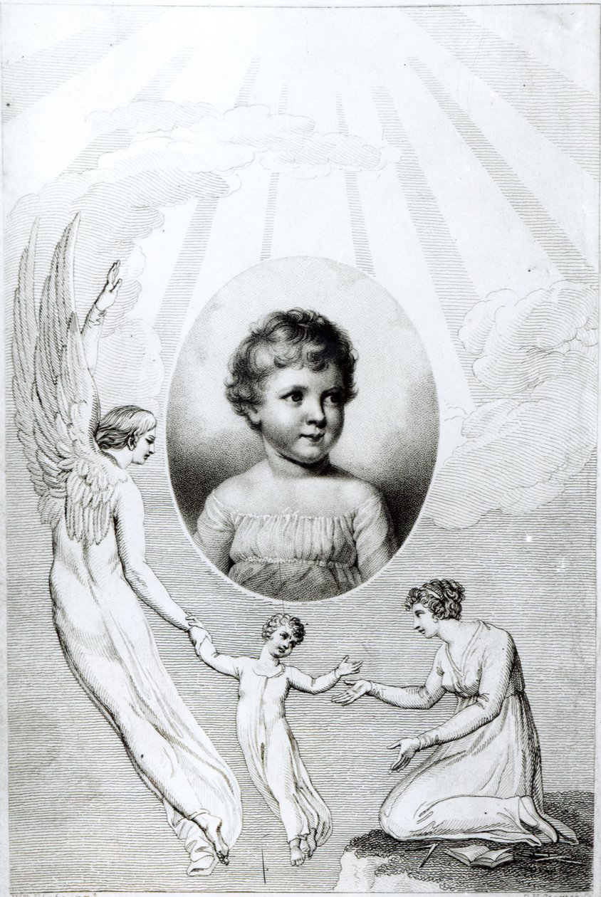 Mary Wollstonecraft Shelley as a child, engraved by Robert Hartley Cromek by William Blake