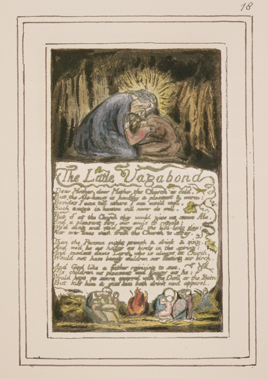 The Little Vagabond: Plate 46 from Songs of Innocence and of Experience (copy R) c.1802-08 by William Blake