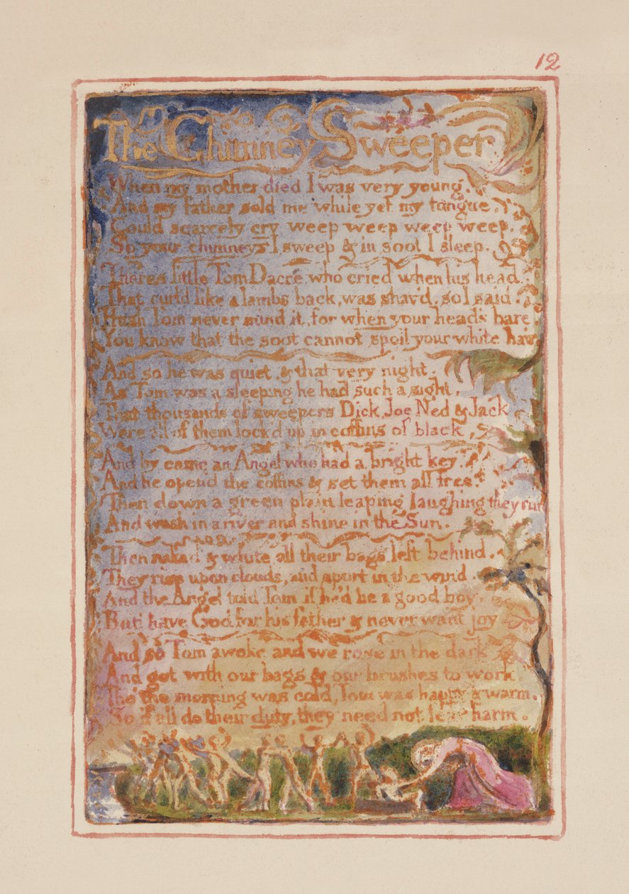 The Chimney Sweeper: plate 12 from Songs of Innocence and of Experience (copy AA) by William Blake