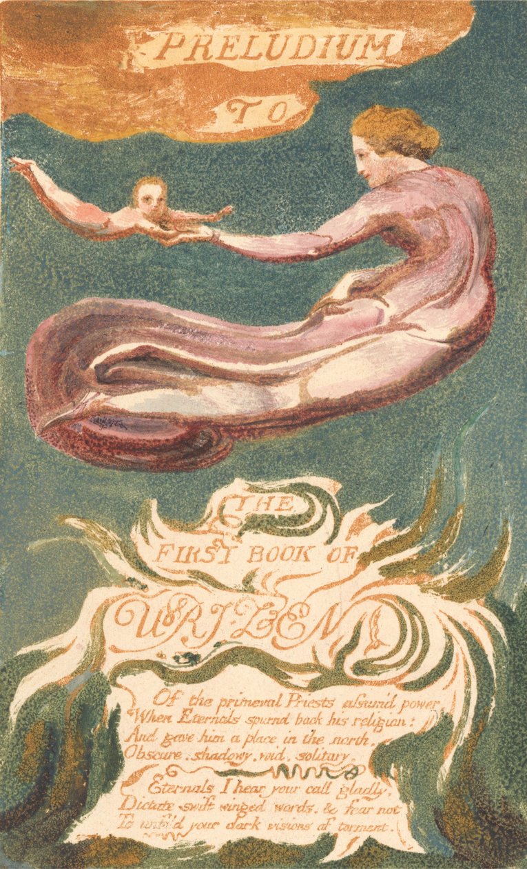 The First Book of Urizen, Plate 2, "Preludium to the Book of Urizen" (Bentley 2a) by William Blake