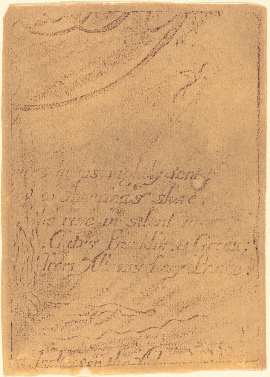 Restrike from fragment of cancelled plate for "A Prophecy" by William Blake