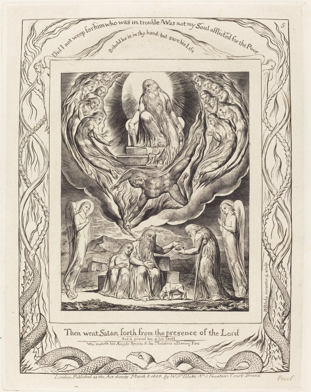 Satan Going Forth from the Presence of the Lord by William Blake
