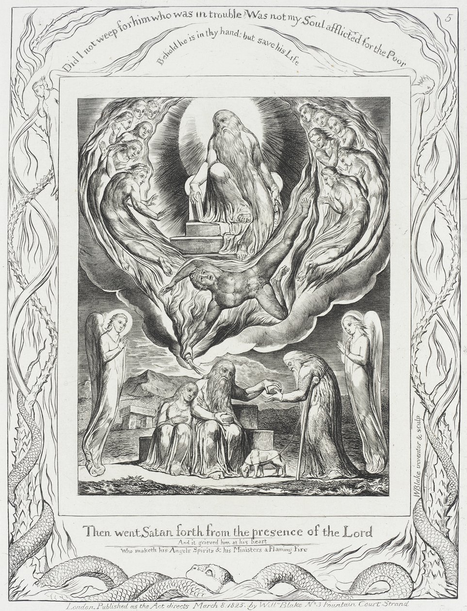 Satan Going Forth from the Presence of the Lord by William Blake