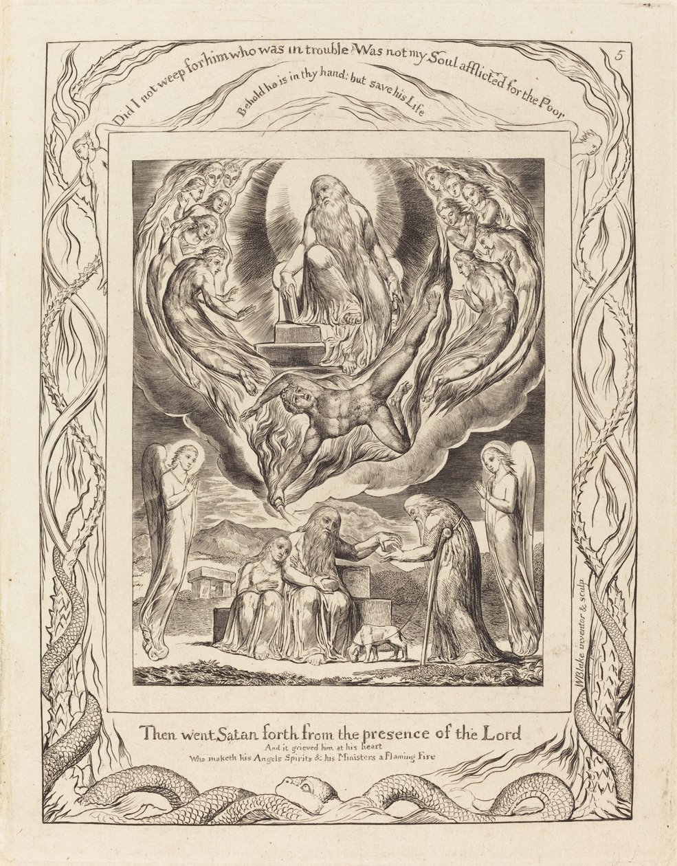 Satan Going Forth from the Presence of the Lord by William Blake