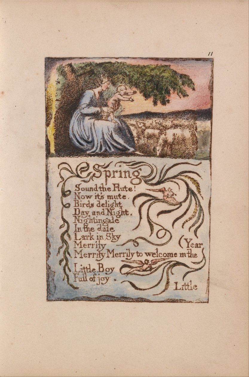 Songs of Innocence and of Experience, Plate 11, Spring (Bentley 22) by William Blake