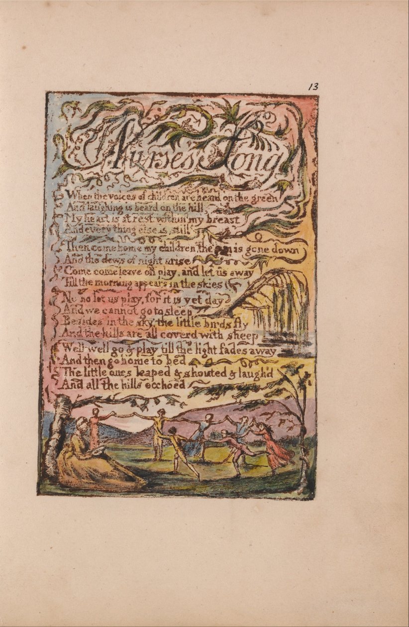 Songs of Innocence and of Experience, Plate 13, Nurse