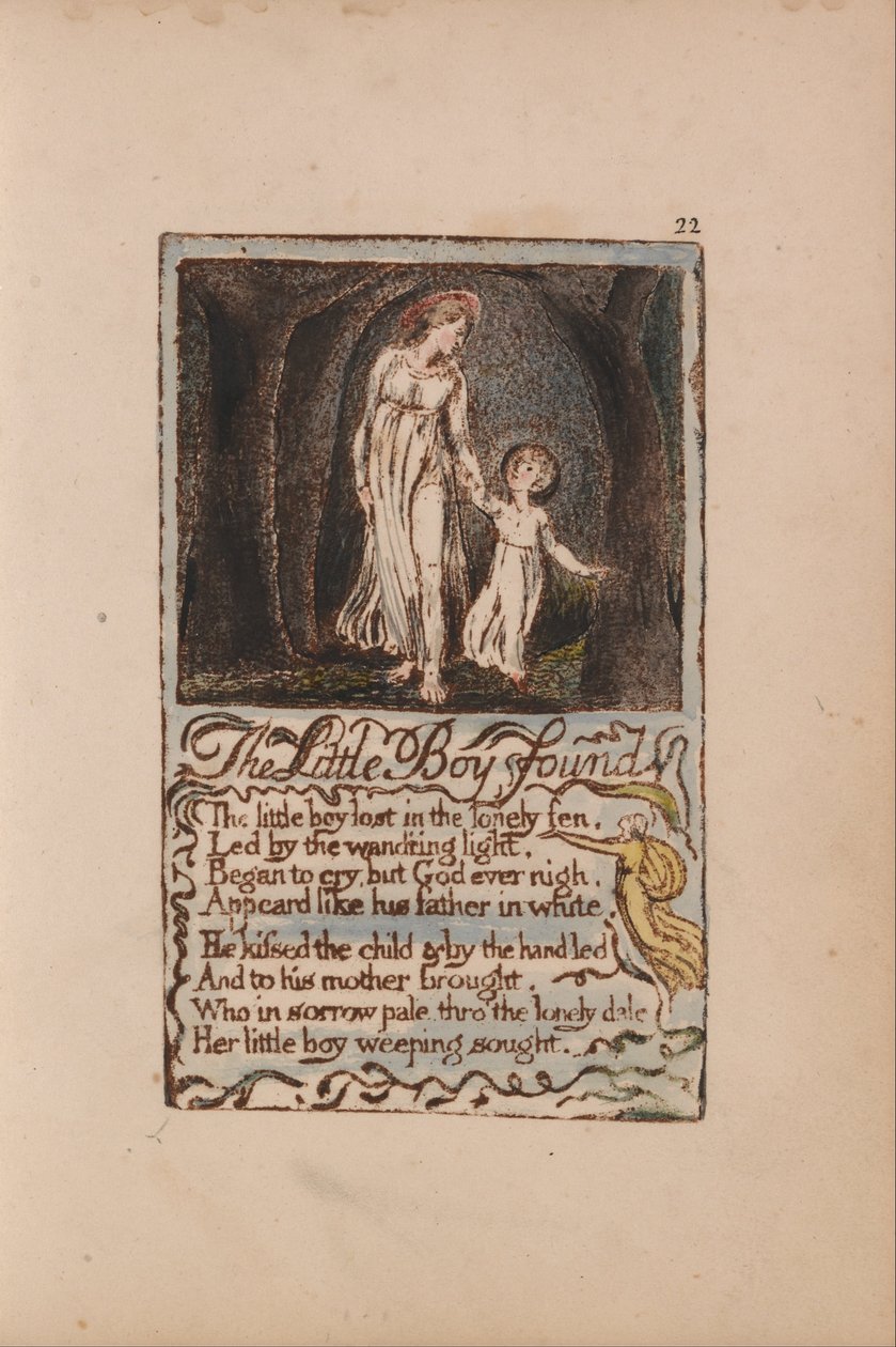 Songs of Innocence and of Experience, Plate 22, The Little Boy Found (Bentley 14) by William Blake