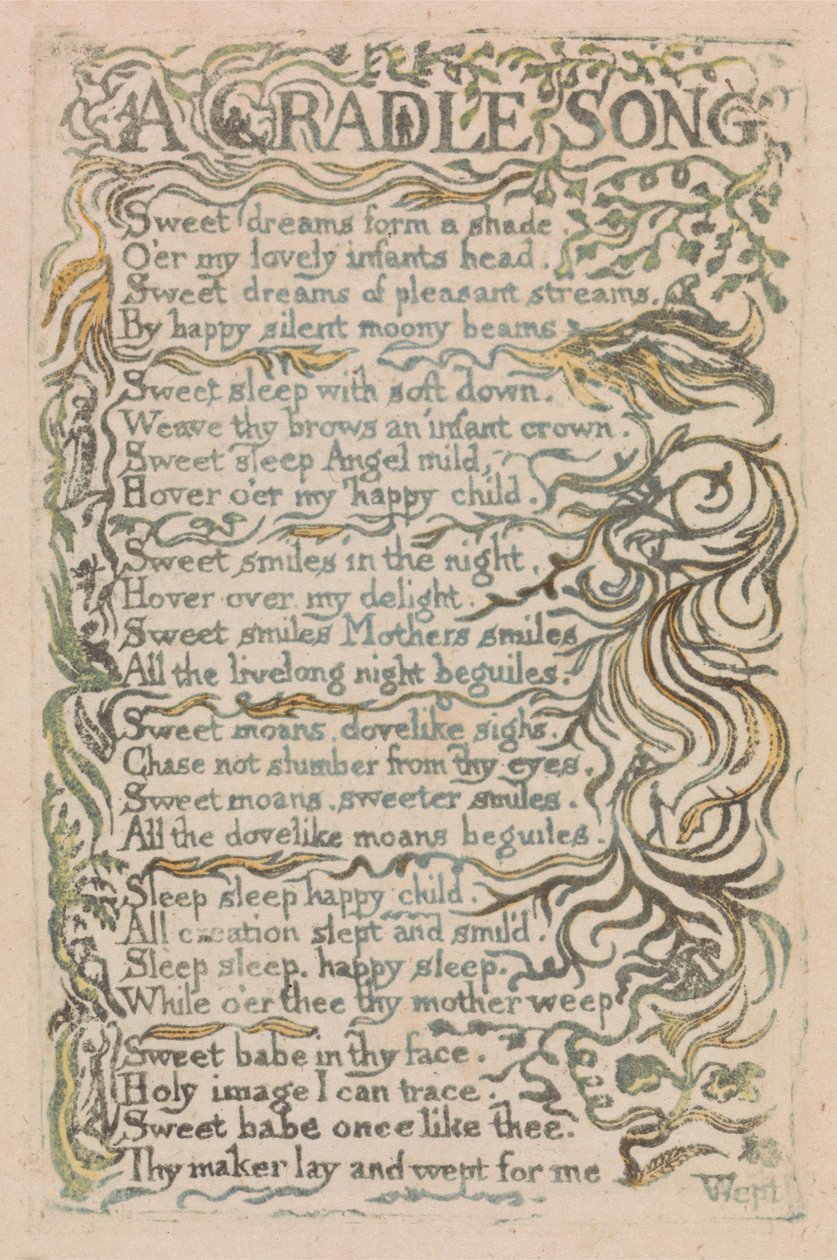 Songs of Innocence and of Experience, Plate 26, A Cradle Song (Bentley 16) by William Blake