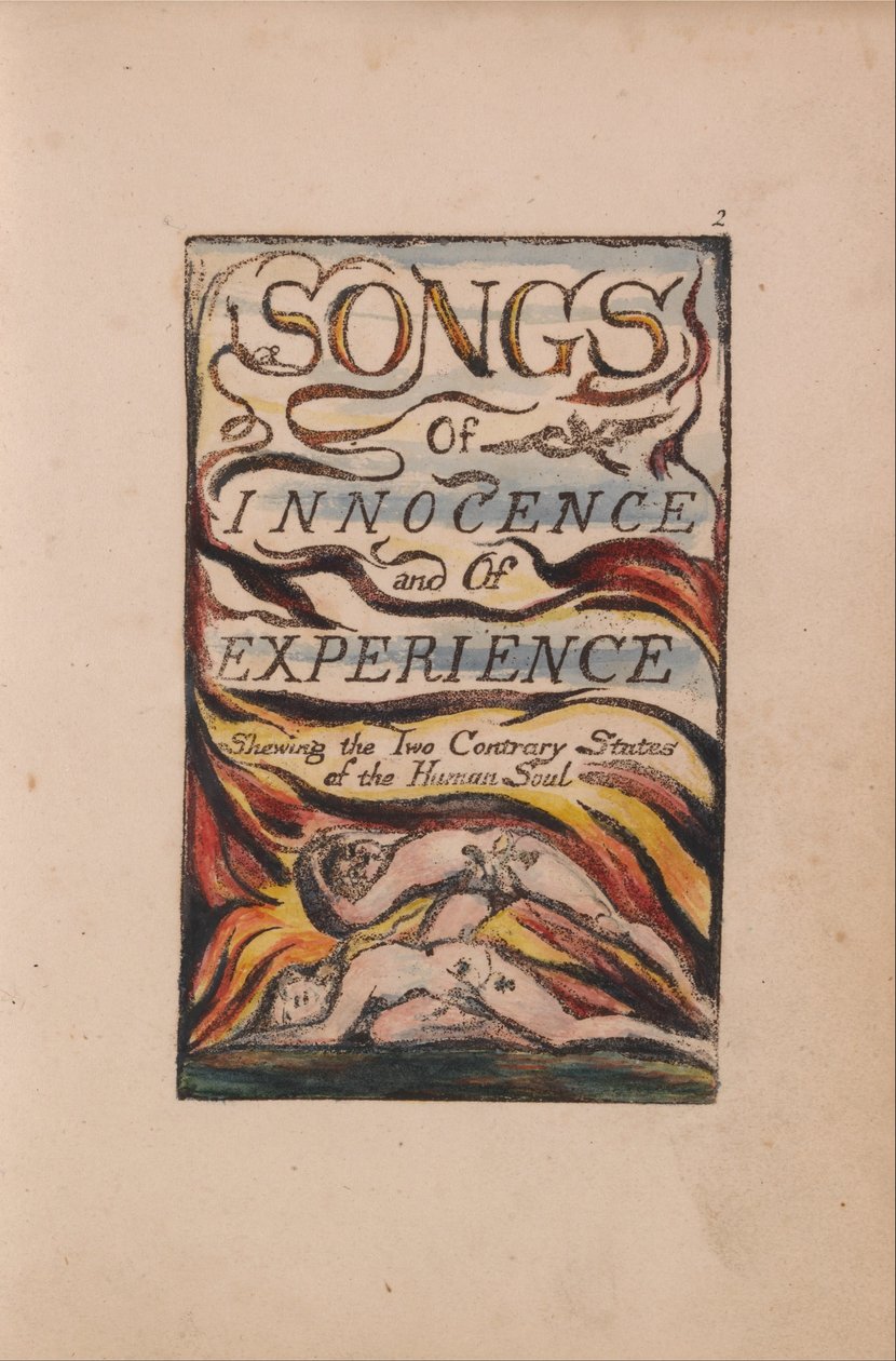 Songs of Innocence and of Experience, Plate 2, Combined Title Page (Bentley 1) by William Blake