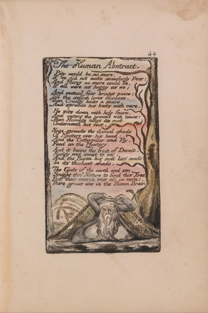Songs of Innocence and of Experience, Plate 44, The Human Abstract (Bentley 47) by William Blake
