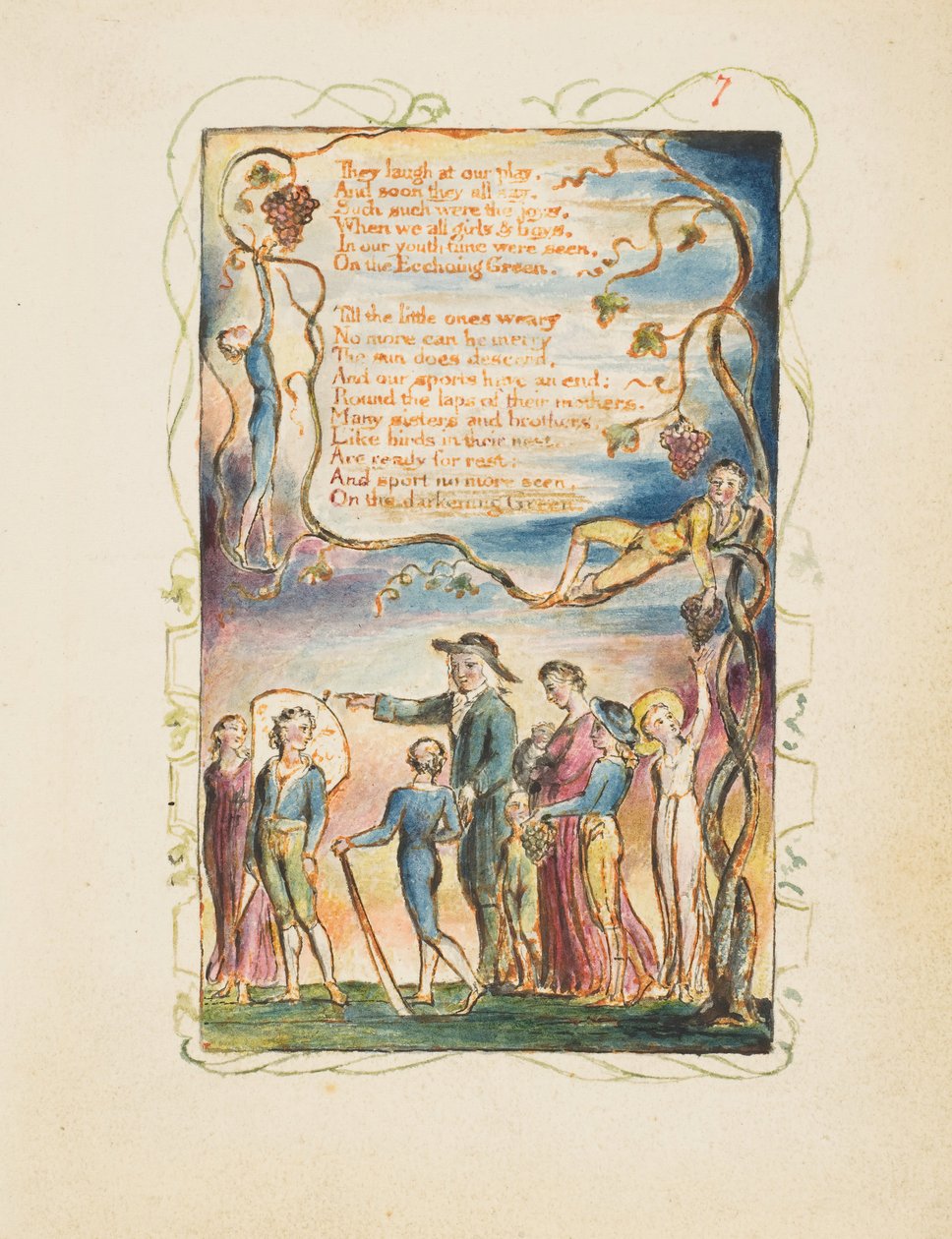 Songs of Innocence and of Experience: The Ecchoing Green (second plate), ca. 1825 by William Blake