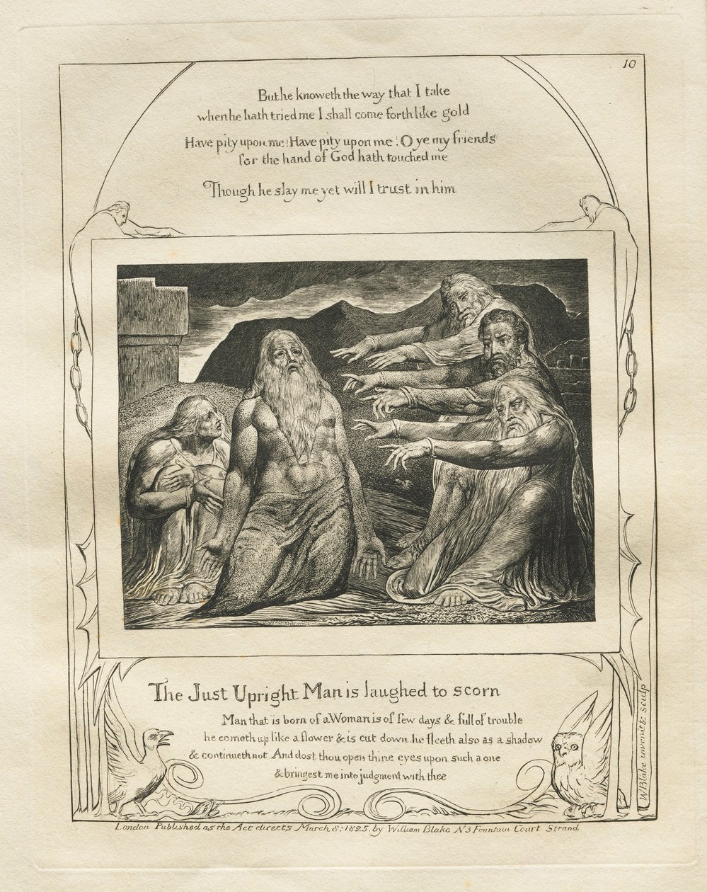 The Book of Job: Pl. 10, The Just Upright Man is Laughed to Scorn, 1825 by William Blake