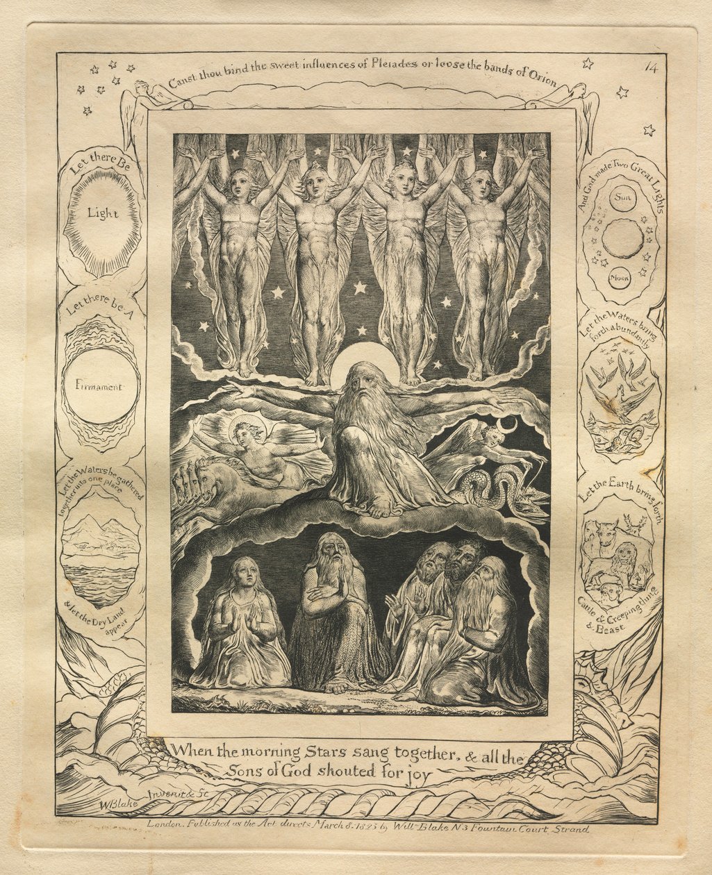 The Book of Job: Pl. 14, When the Morning Stars Sang Together, and All the Sons of God... by William Blake