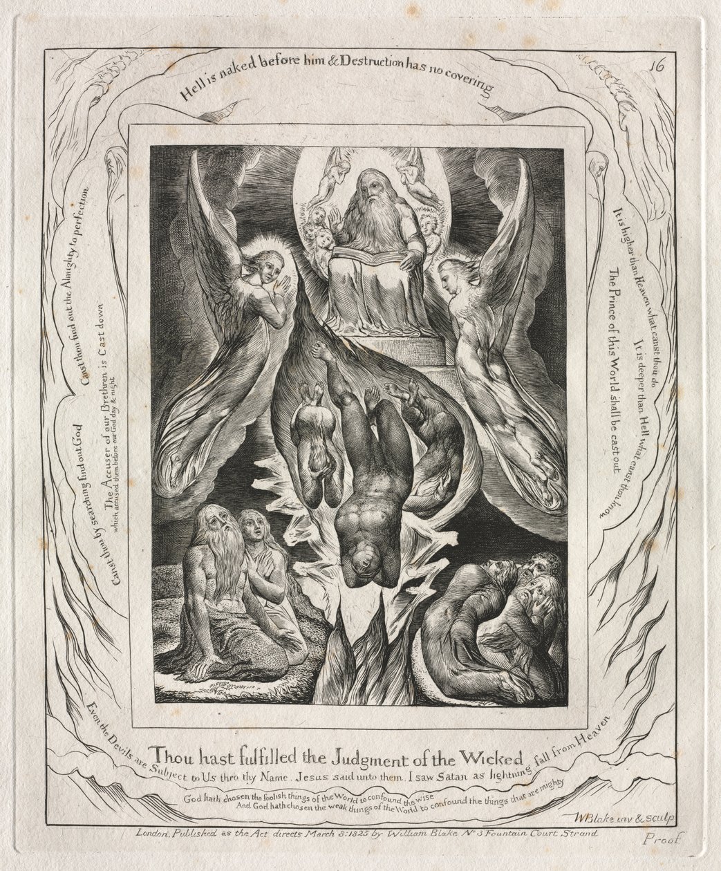 The Book of Job: Pl. 16, Thou hast fulfilled the Judgment of the Wicked by William Blake