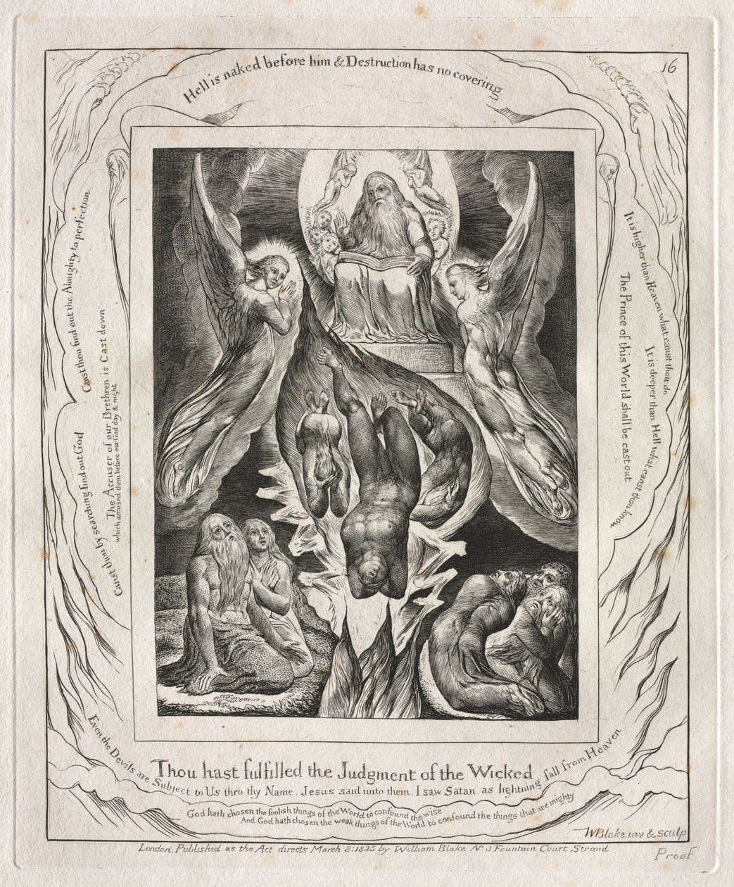 The Book of Job: Pl. 16, Thou Hast Fulfilled the Judgment of the Wicked by William Blake